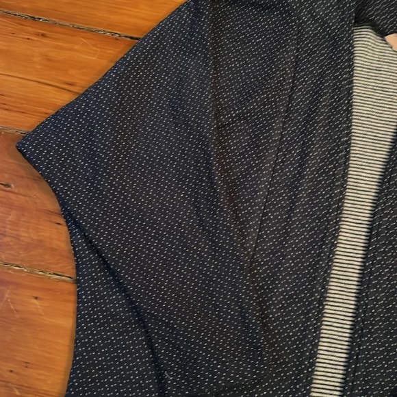 Blue polkadot cocoon cotton cardigan sweater - Picture 3 of 8